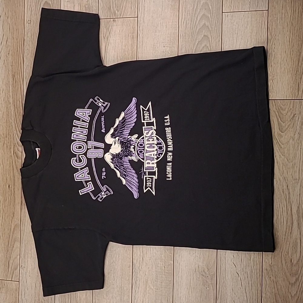 LACONIA Motorcycle Races 1997 Fruit of the Loom Sz L Single Stitch Shirt VTG 90s
